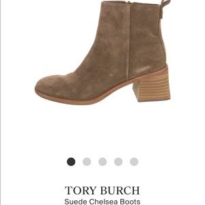 Tory Burch Brown Suede Chelsea Boots